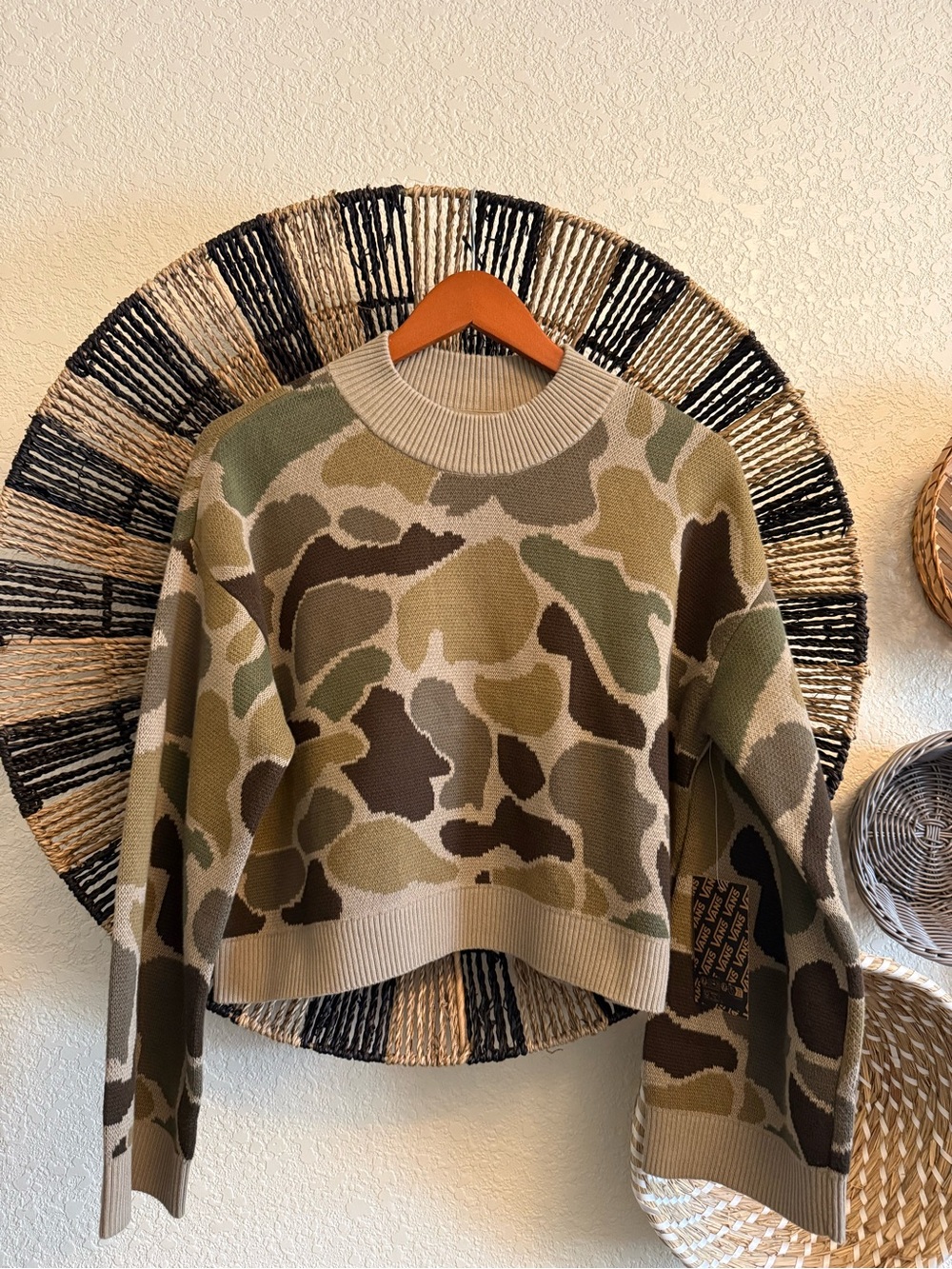 Vans Olive & Brown Camo Crewneck Sweater